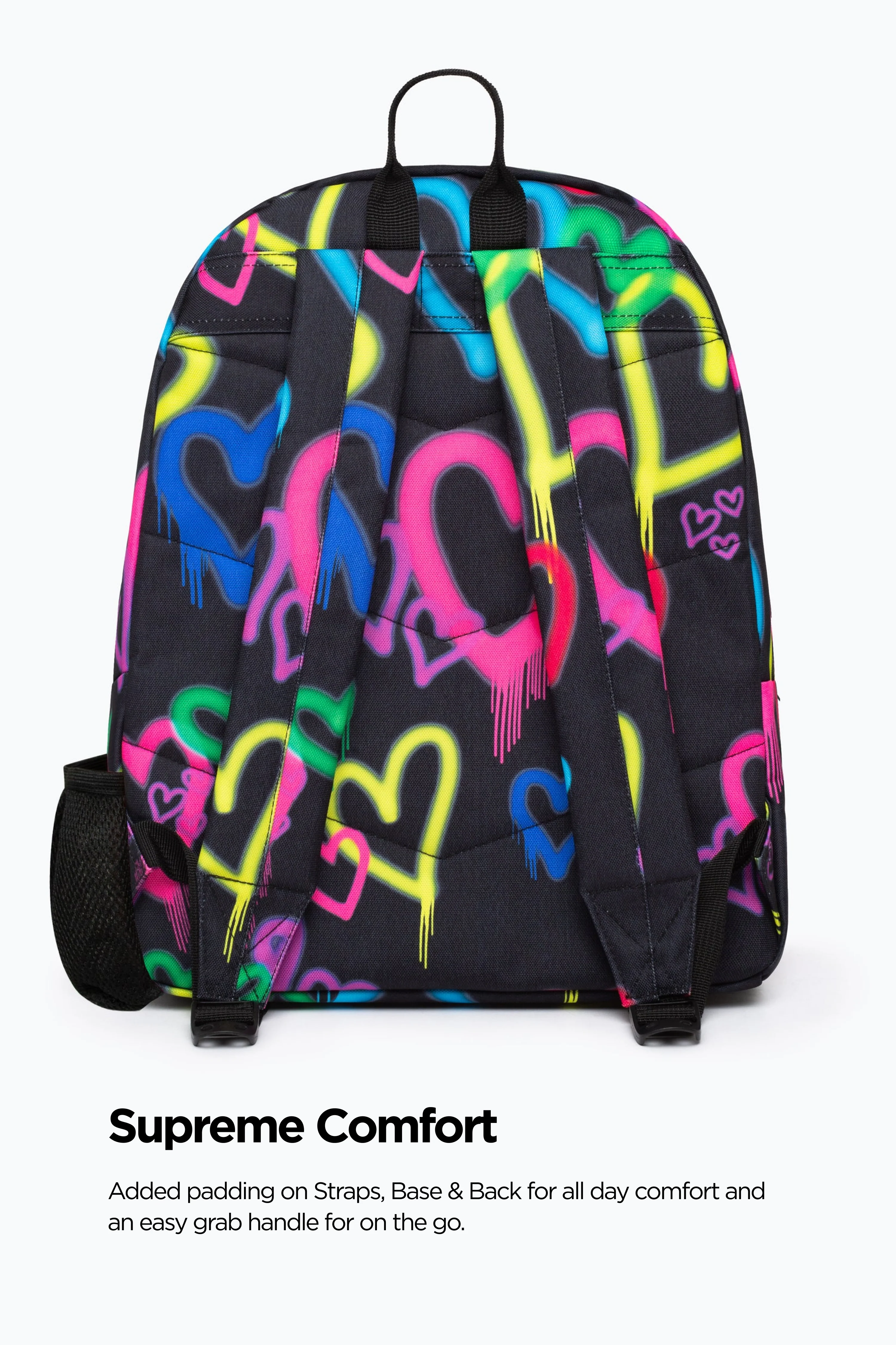 Hype Girls Black Graffiti Hearts Iconic Backpack - Image 4