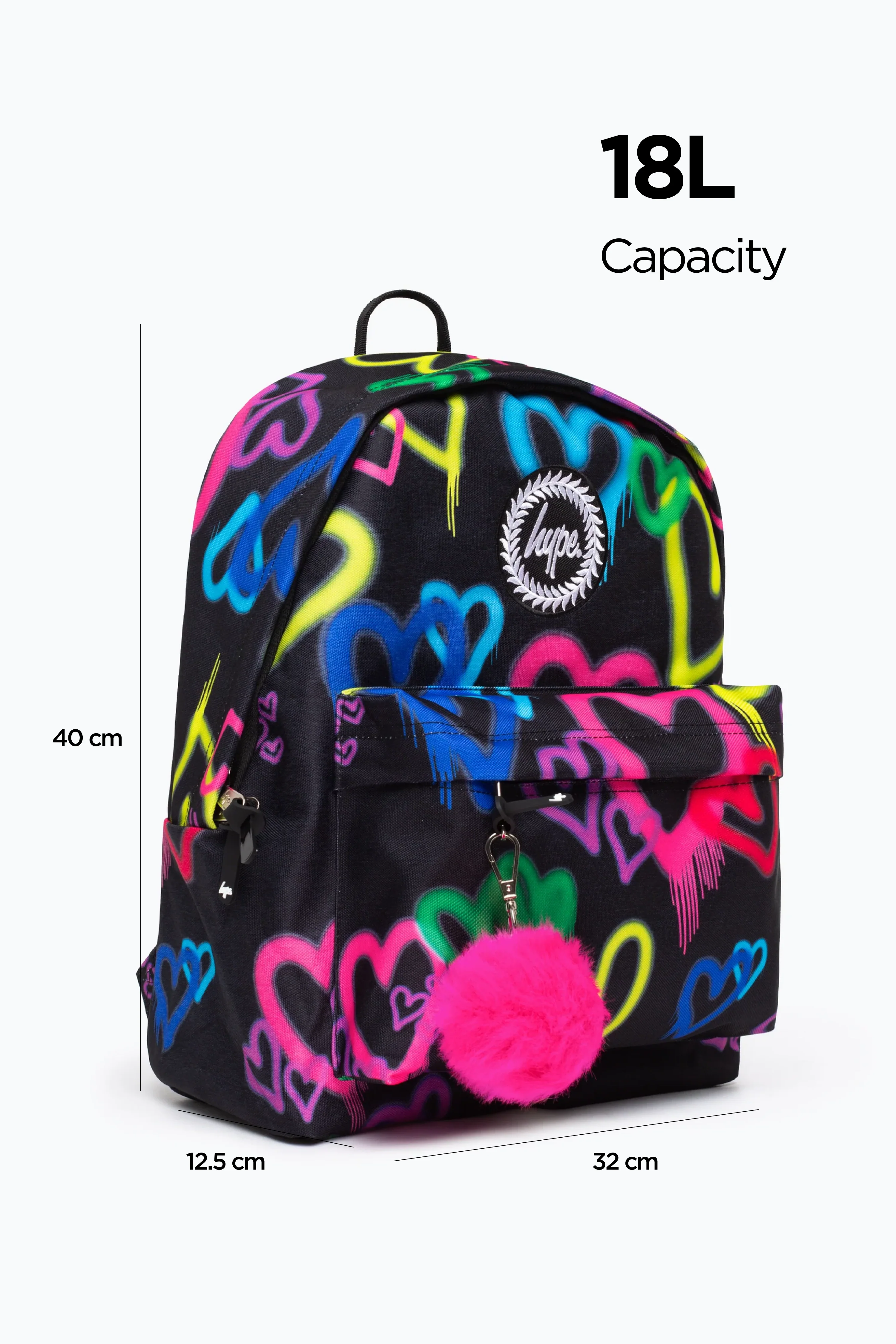 Hype Girls Black Graffiti Heart Backpack & Lunch Bag Bundle - Image 3