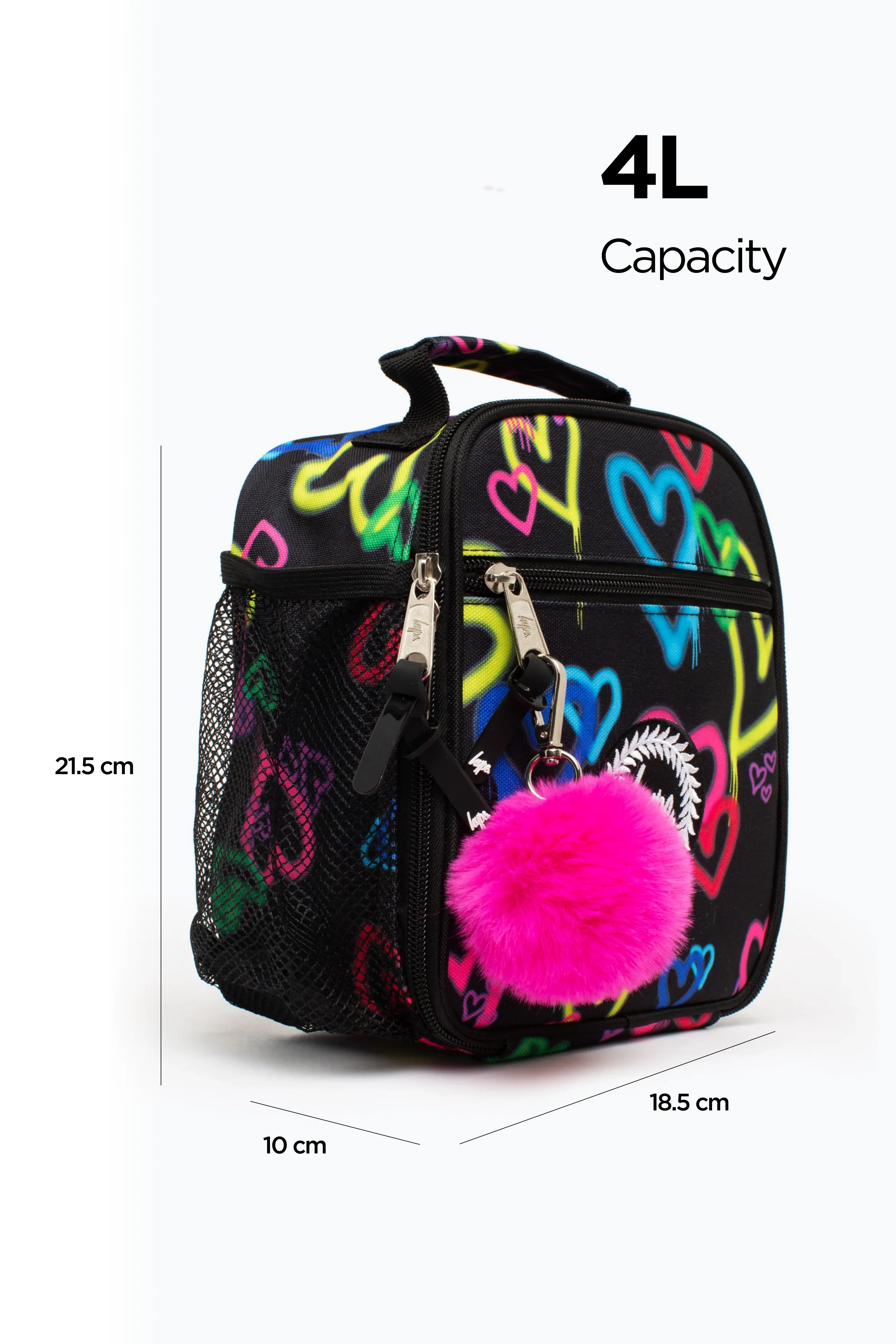 Hype Girls Black Graffiti Heart Backpack & Lunch Bag Bundle - Image 4