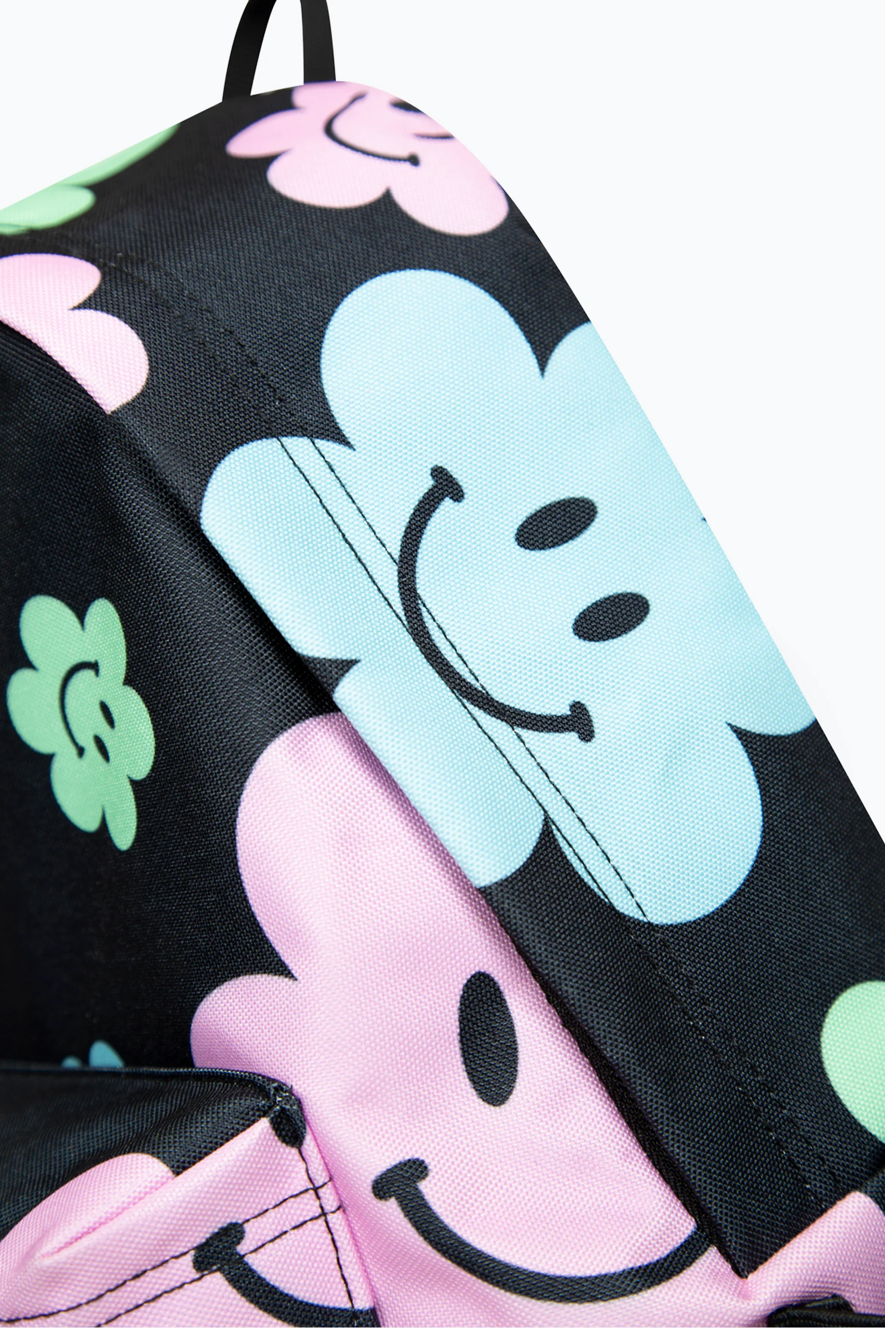 Hype Girls Iconic Black Happy Flower Backpack - Image 7