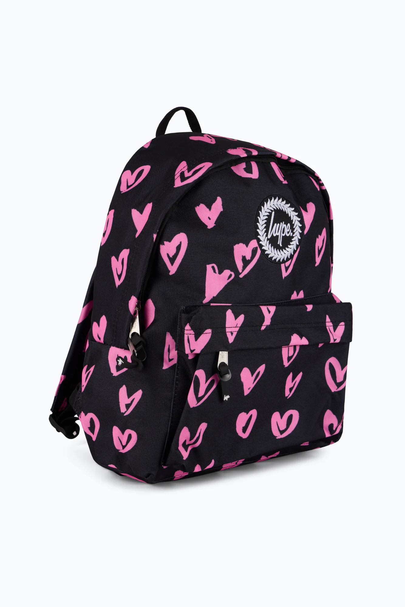 Hype Unisex Black/Pink Scribble Hearts Backpack - Image 3