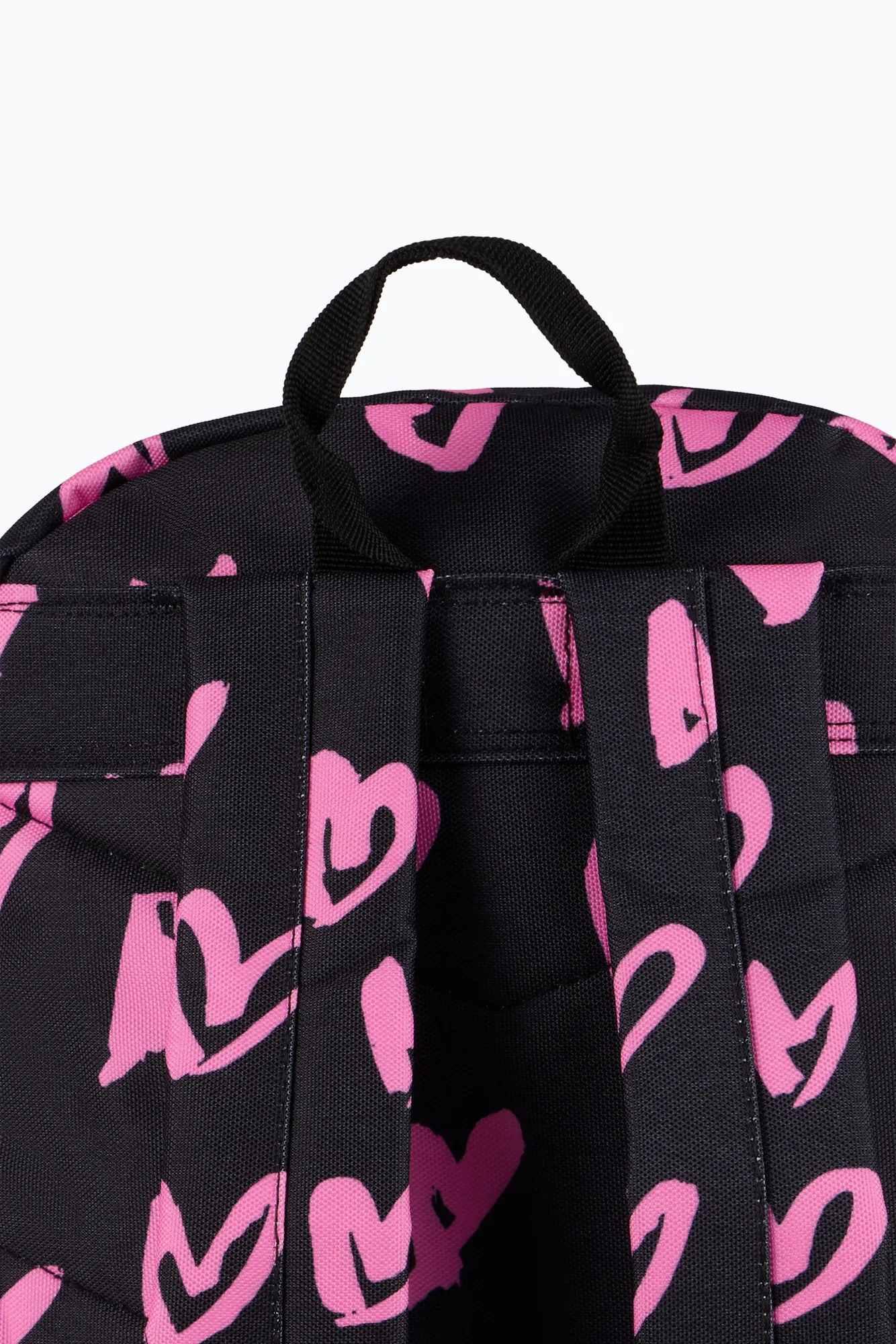 Hype Unisex Black/Pink Scribble Hearts Backpack - Image 4
