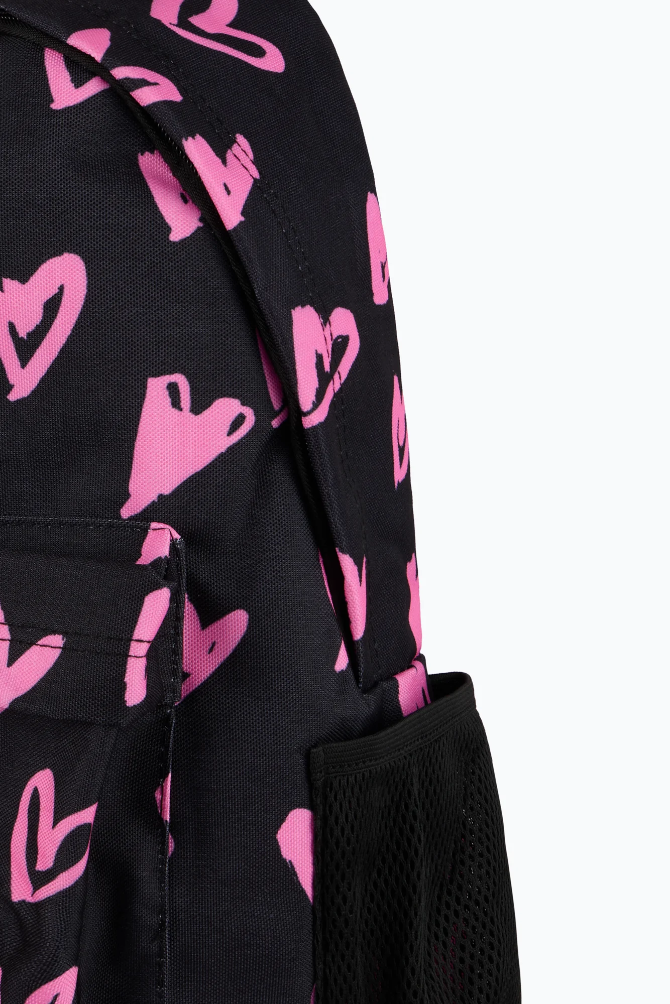 Hype Unisex Black/Pink Scribble Hearts Backpack - Image 7
