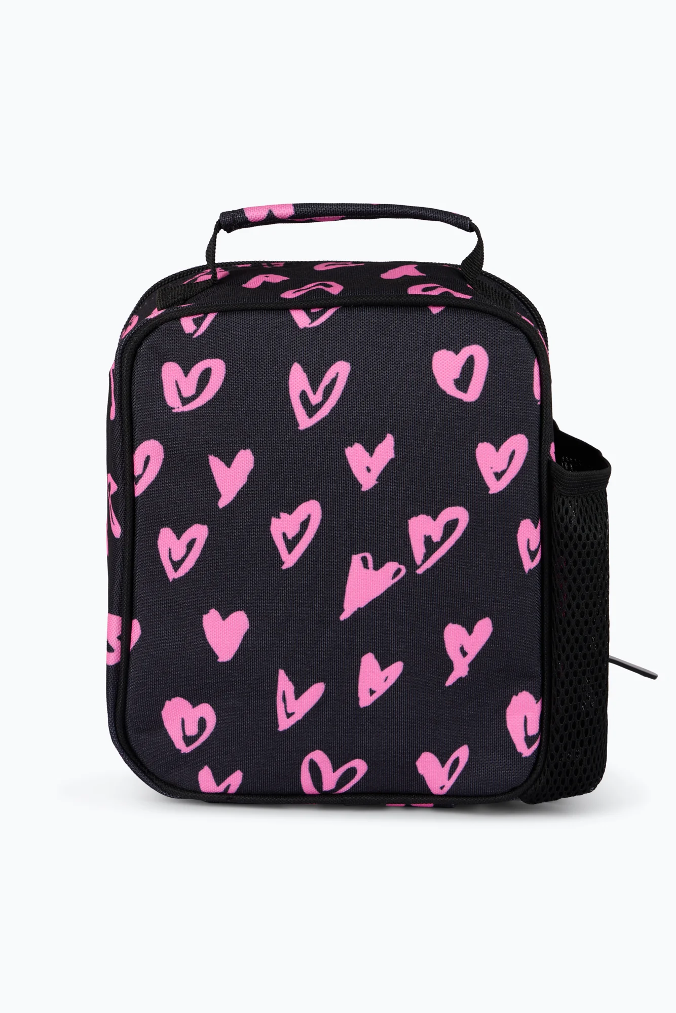 Hype Unisex Black/Pink Scribble Hearts Lunch Bag - Image 4