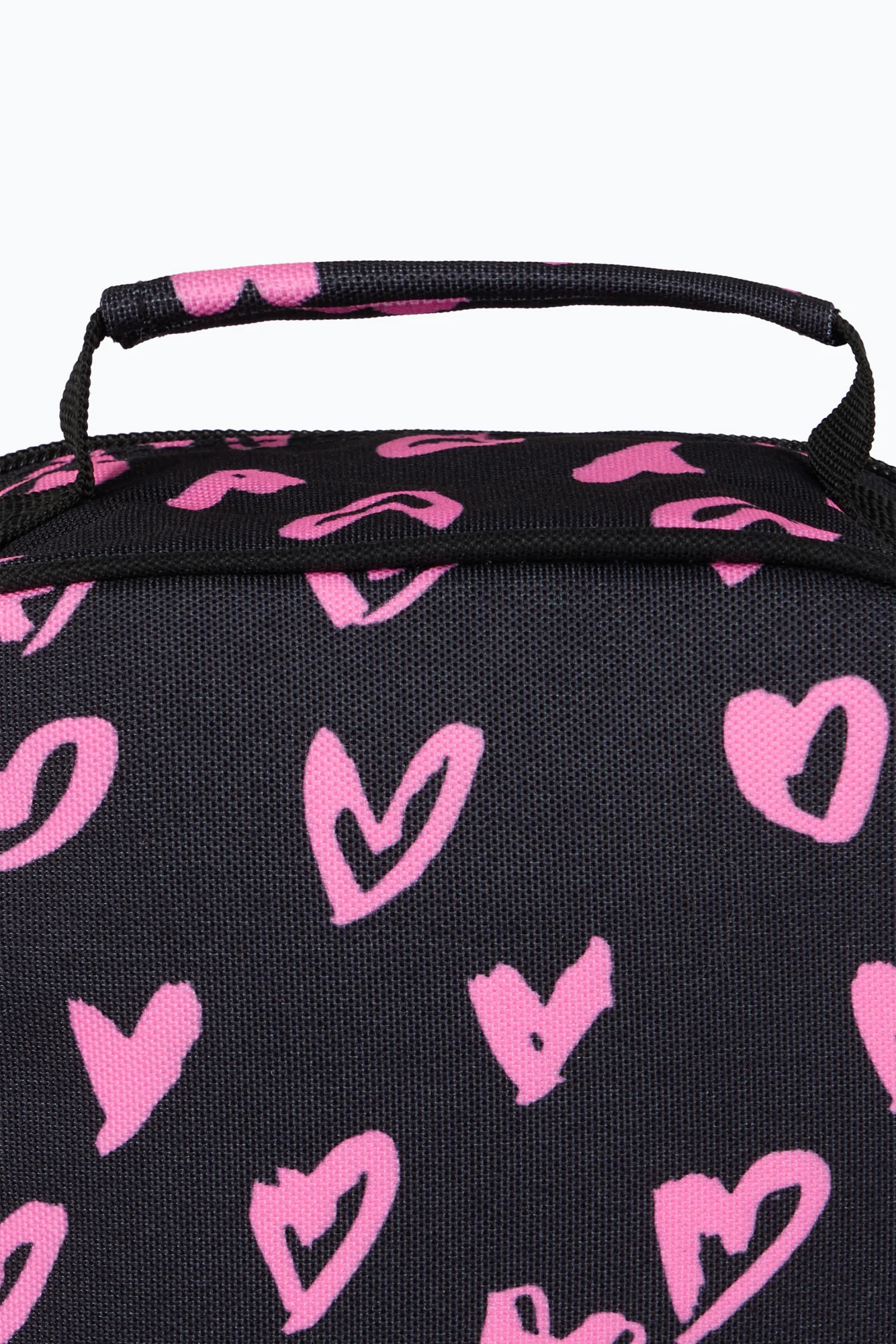 Hype Unisex Black/Pink Scribble Hearts Lunch Bag - Image 5
