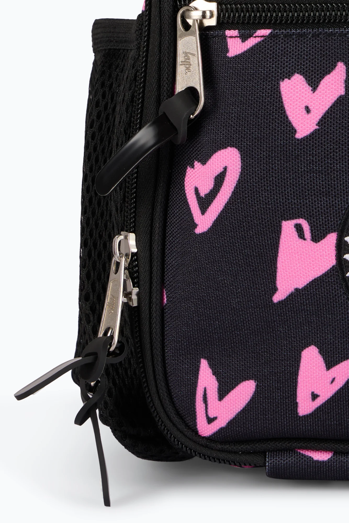 Hype Unisex Black/Pink Scribble Hearts Lunch Bag - Image 6