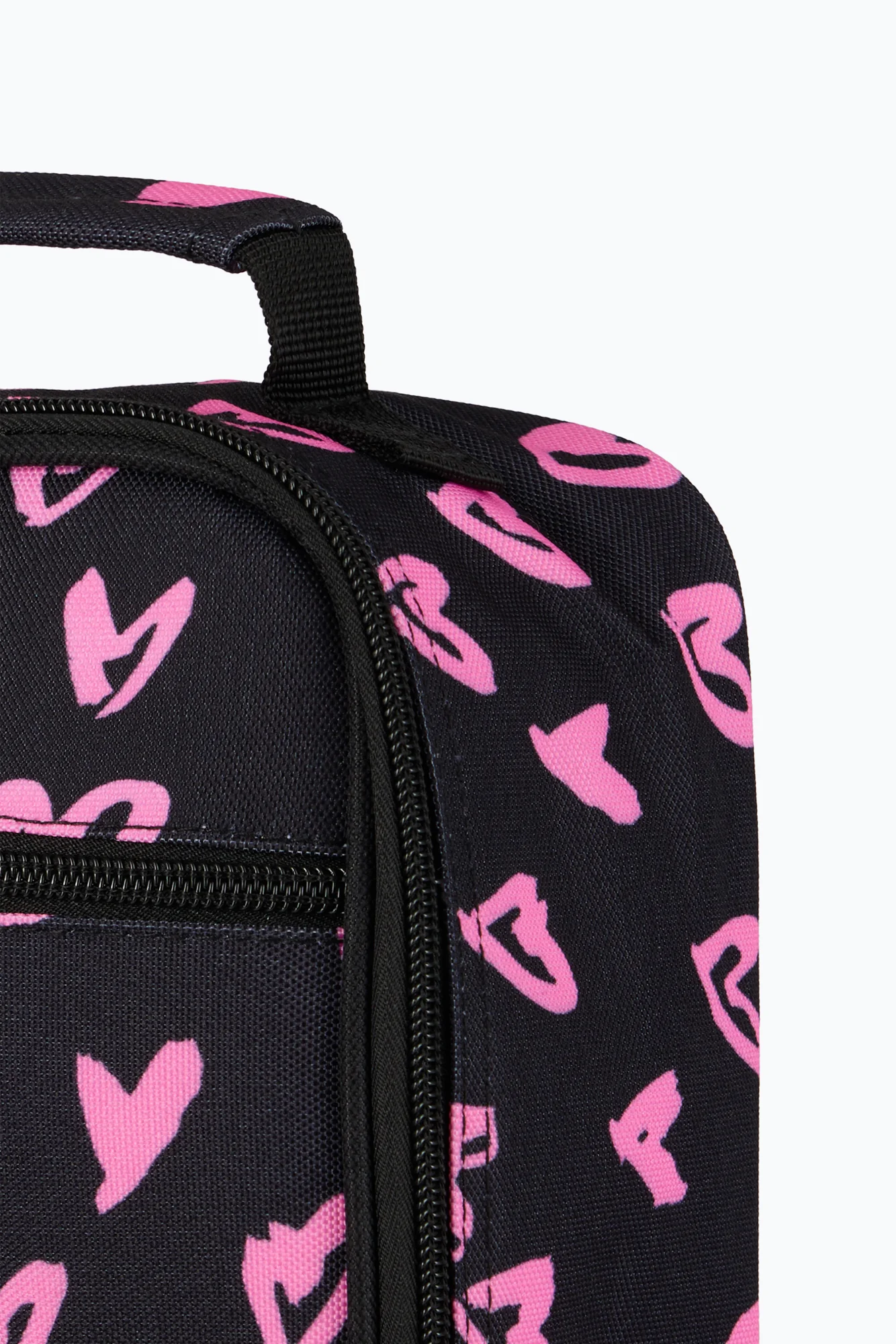 Hype Unisex Black/Pink Scribble Hearts Lunch Bag - Image 7