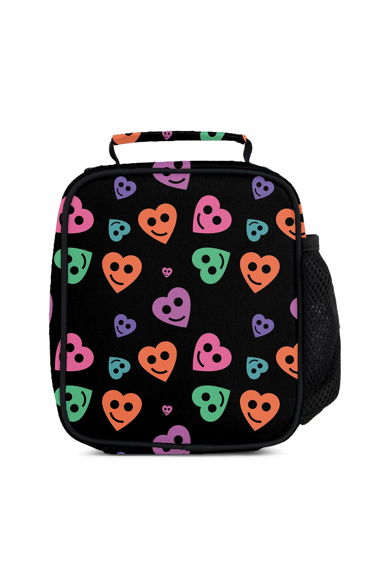 Hype Unisex Black Smiley Heart Lunch Bag - Image 2