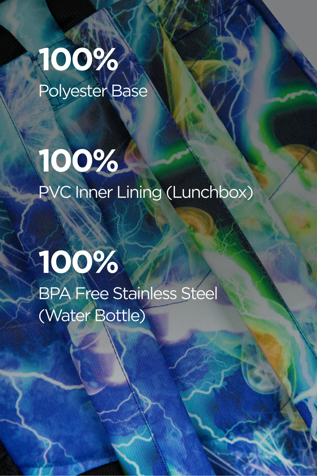 Hype Boys Blue Lightning Storm Backpack, Lunchbag & Bottle Bundle - Image 8