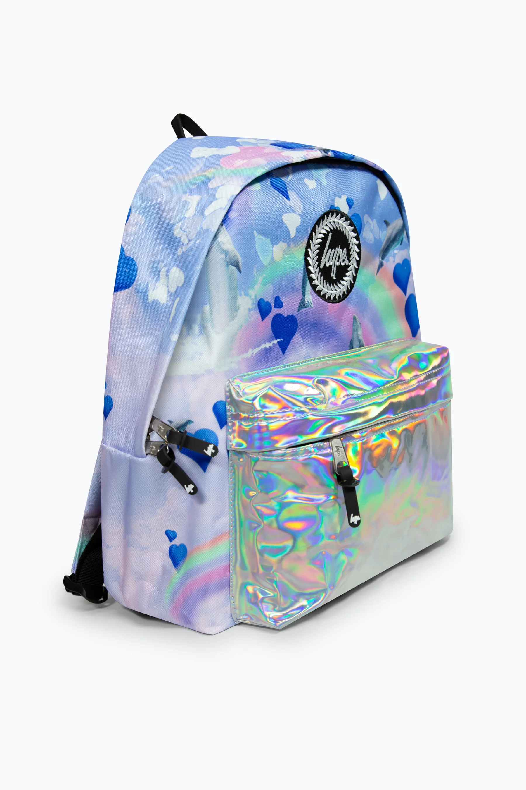 Hype Girls Holo Rainbow Dolphins Iconic Multicolour Backpack - Image 4