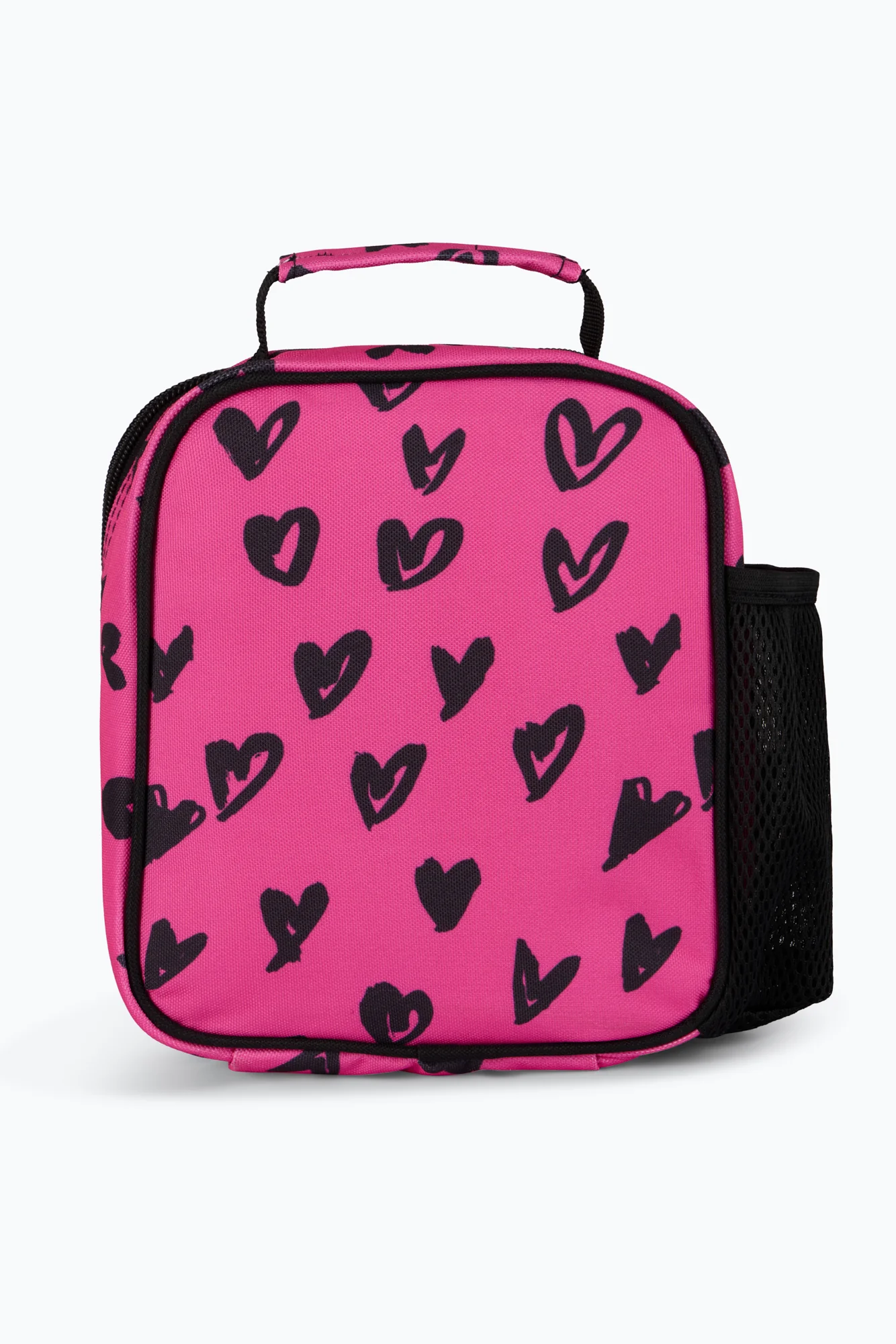 Hype Unisex Pink/Black Scribble Hearts Lunch Bag - Image 4