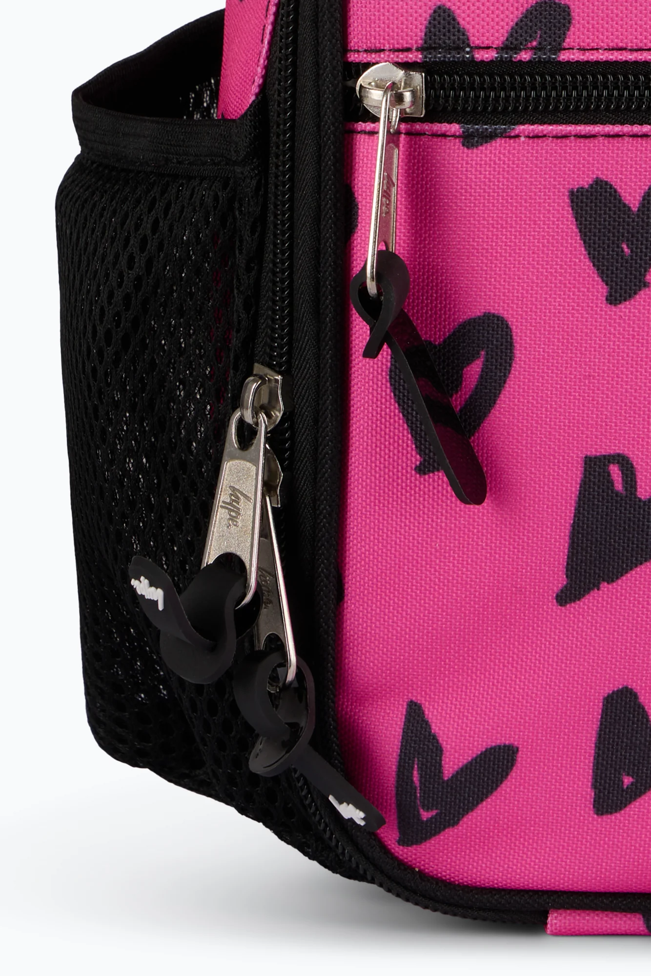 Hype Unisex Pink/Black Scribble Hearts Lunch Bag - Image 6