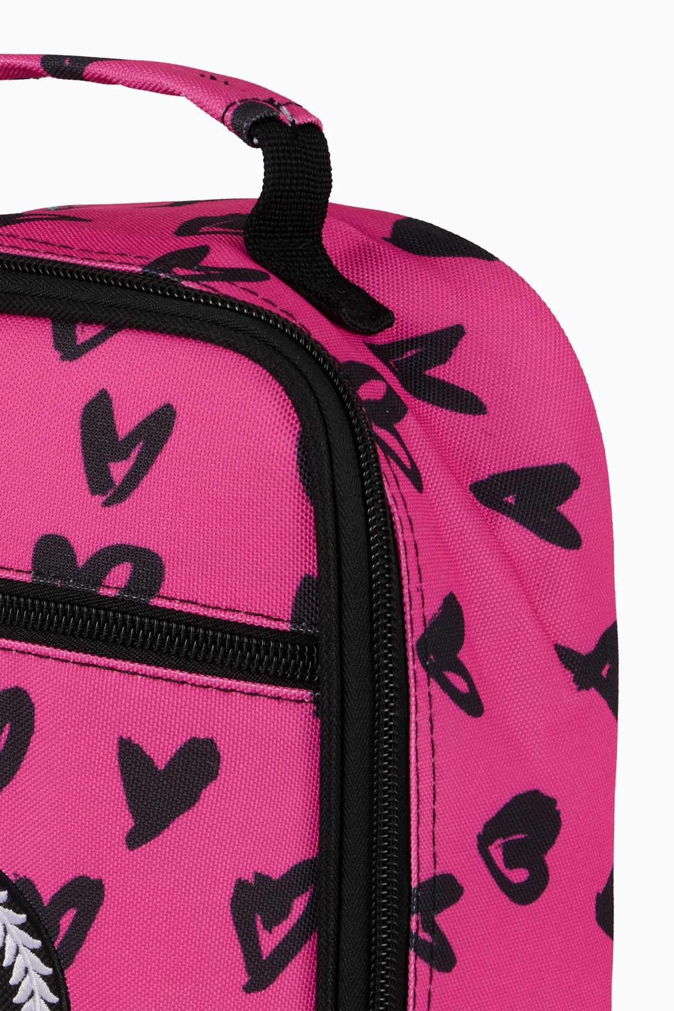 Hype Unisex Pink/Black Scribble Hearts Lunch Bag - Image 7