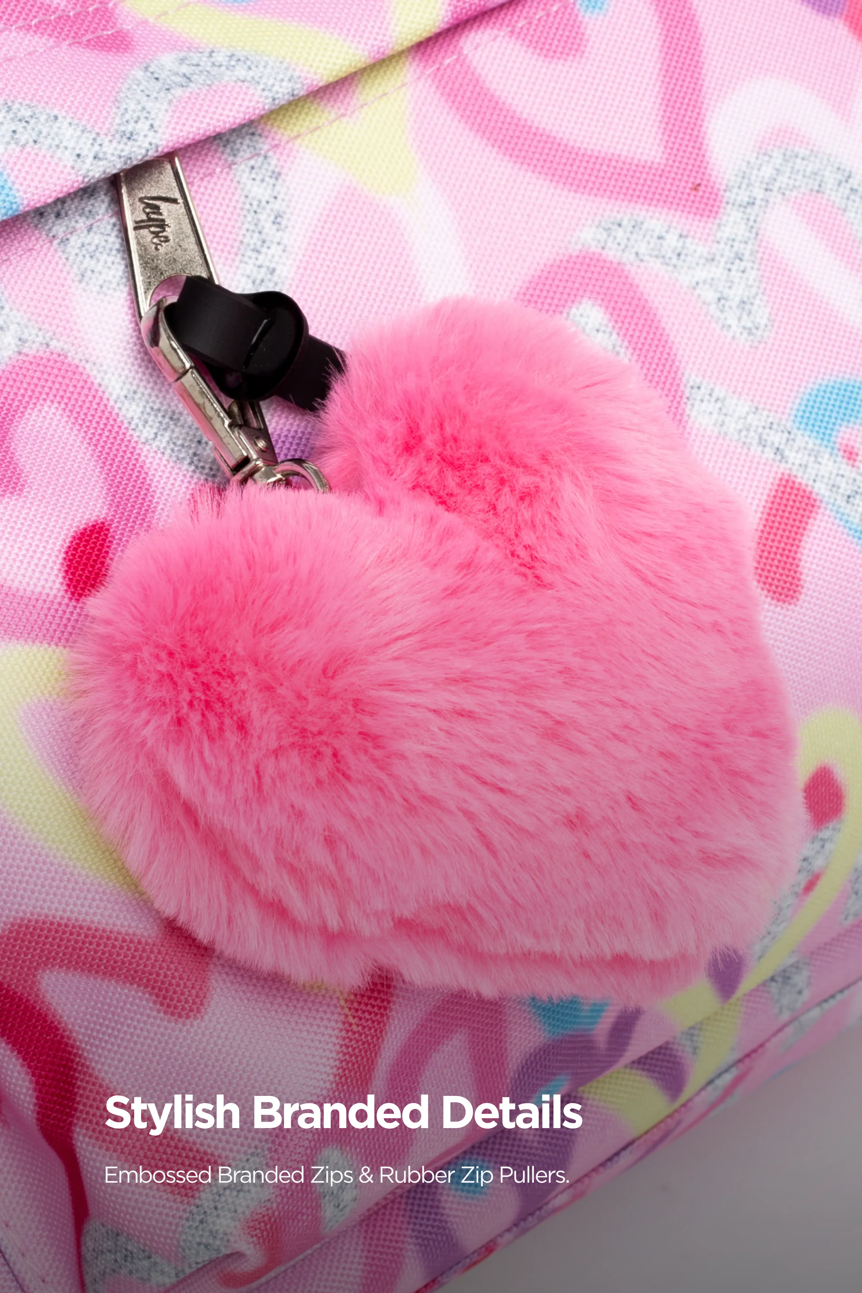 Hype Girls Pink Graffiti Hearts Iconic Backpack - Image 4