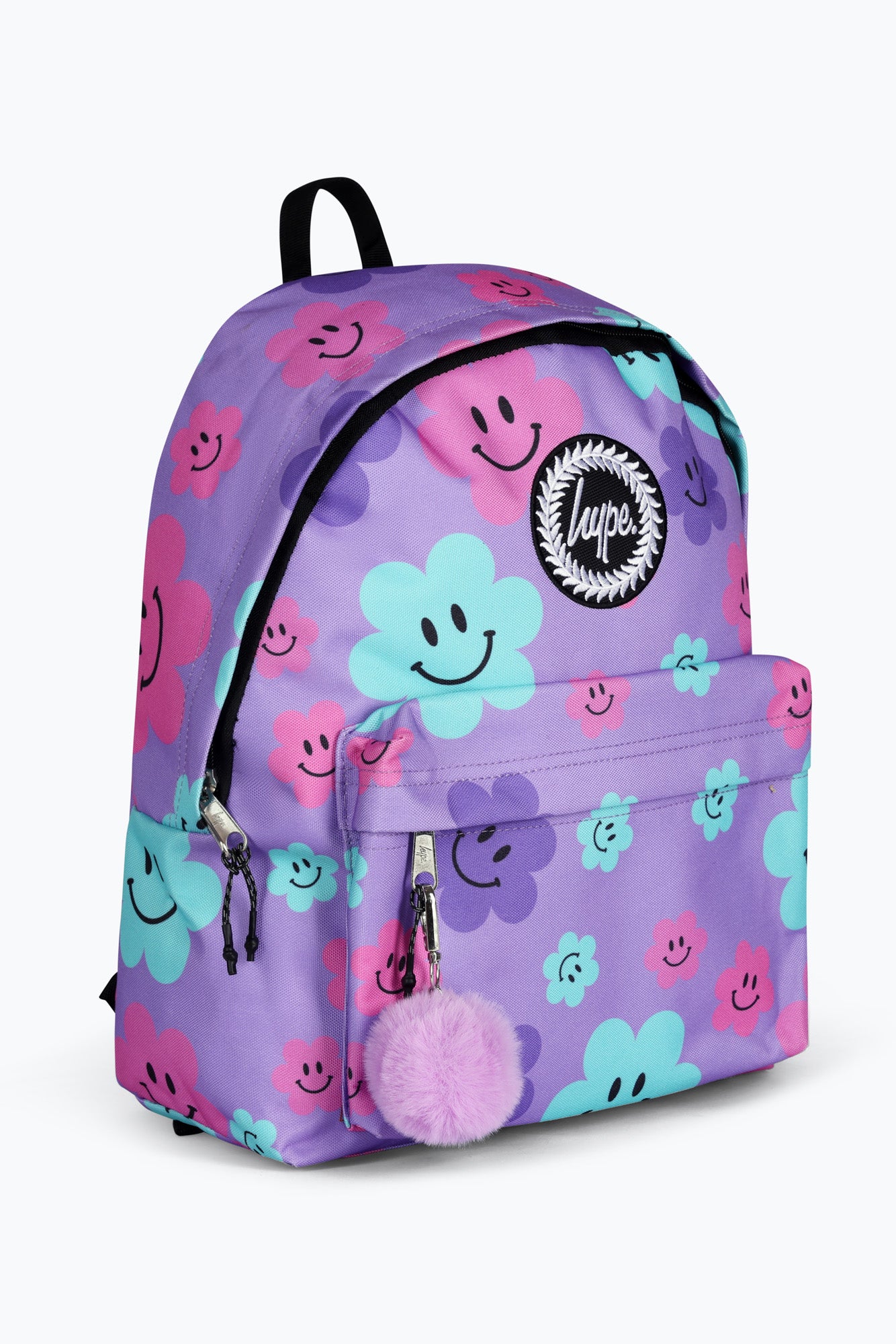 Hype Unisex Purple Happy Flowers Backpack - Image 4