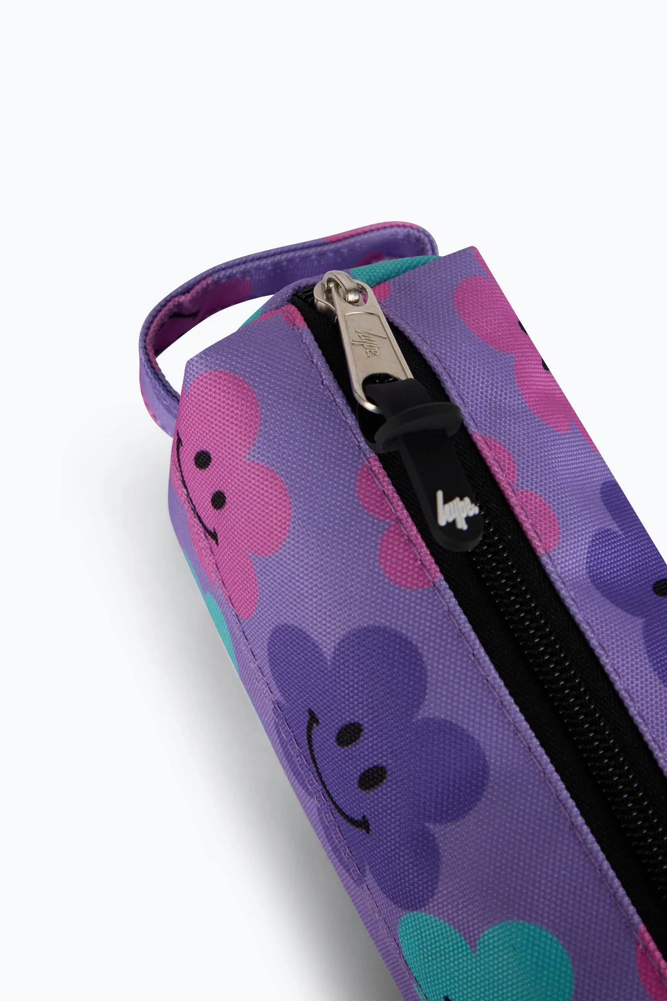Hype Unisex Purple Happy Flowers Pencil Case - Image 4
