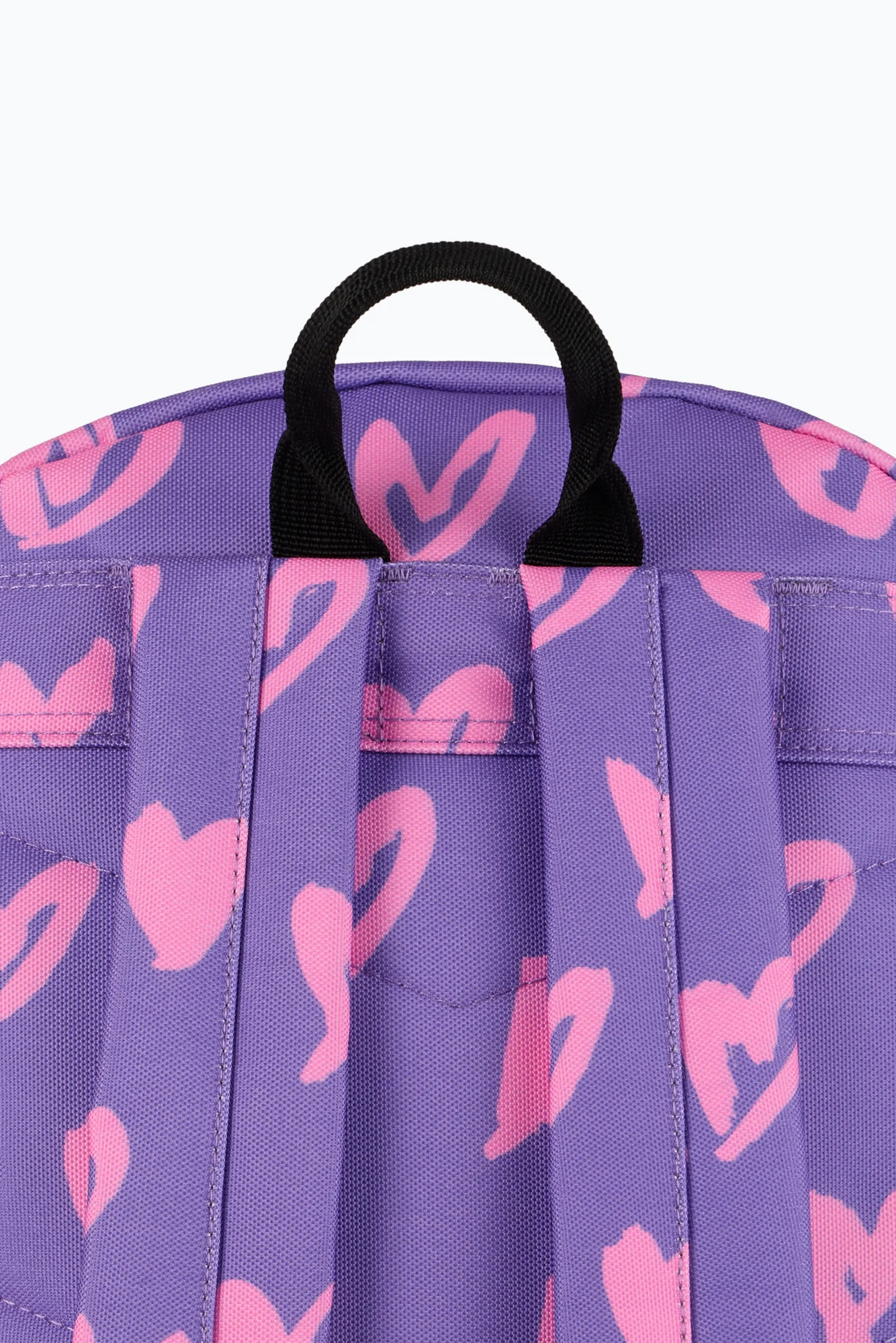 Hype Unisex Purple/Pink Glitter Scribble Hearts Backpack - Image 5