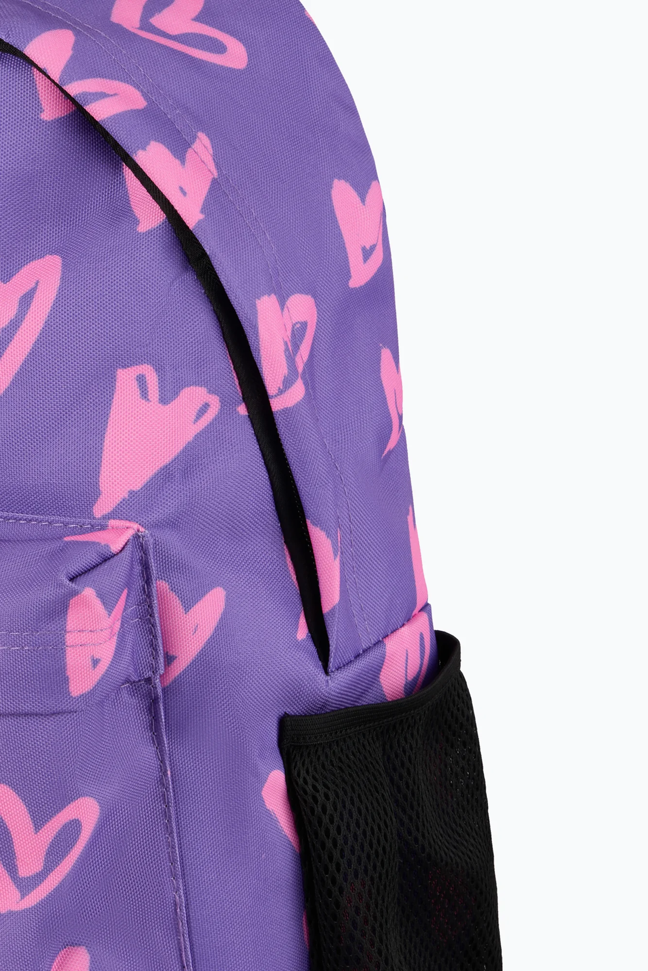 Hype Unisex Purple/Pink Glitter Scribble Hearts Backpack - Image 7