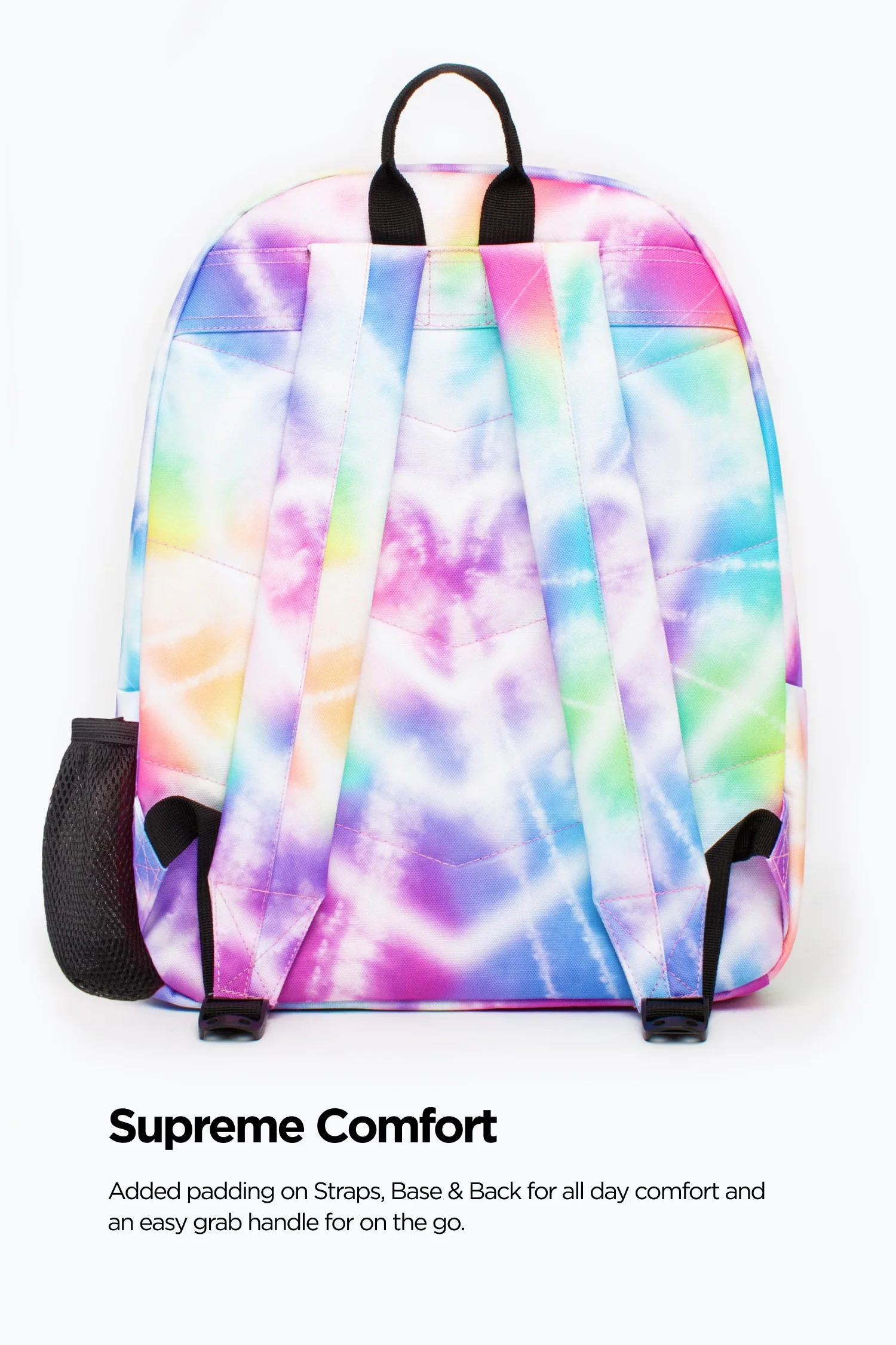 Hype Girls Rainbow Heart Tie Dye Iconic Backpack - Image 4