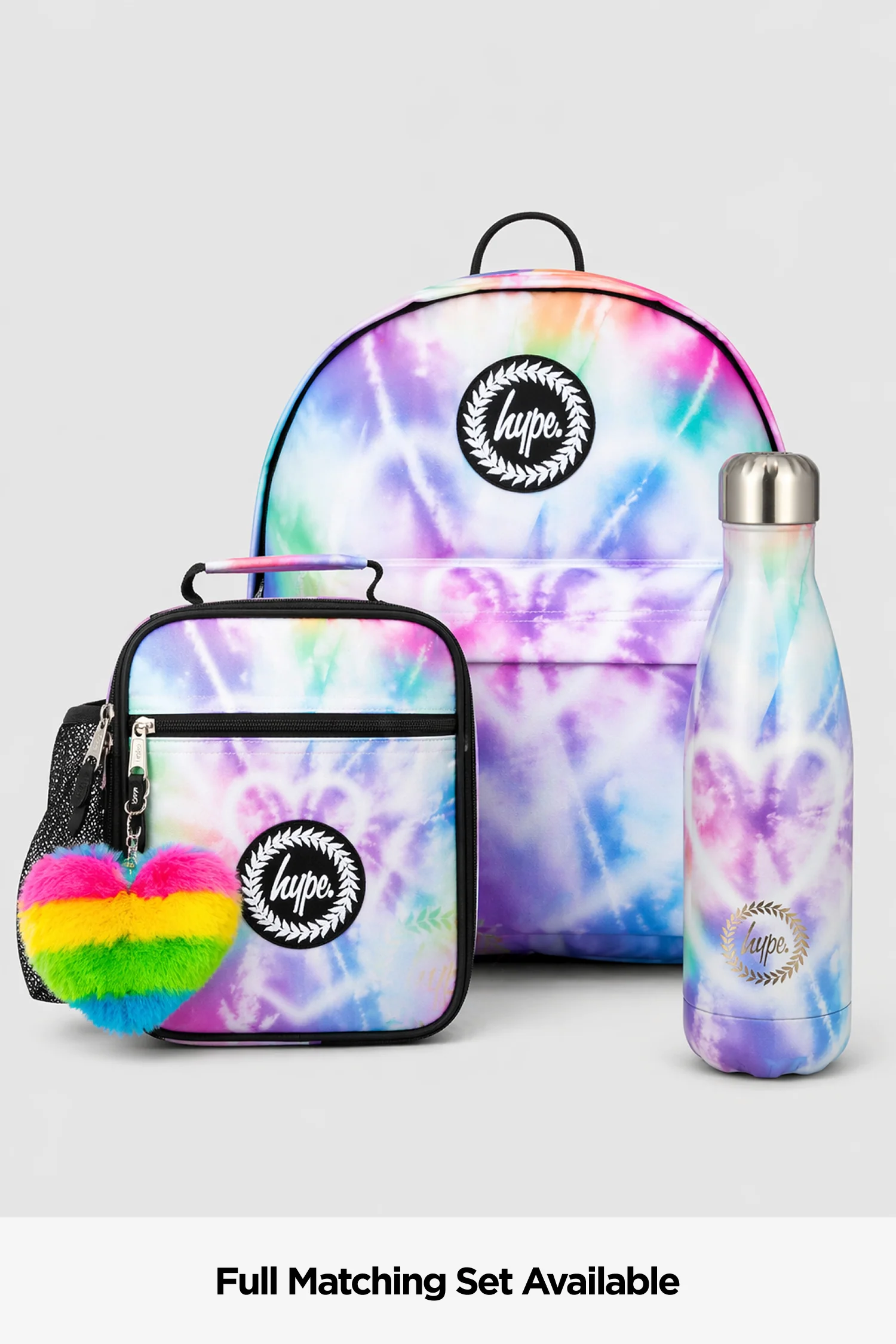 Hype Girls Rainbow Heart Tie Dye Iconic Backpack - Image 7