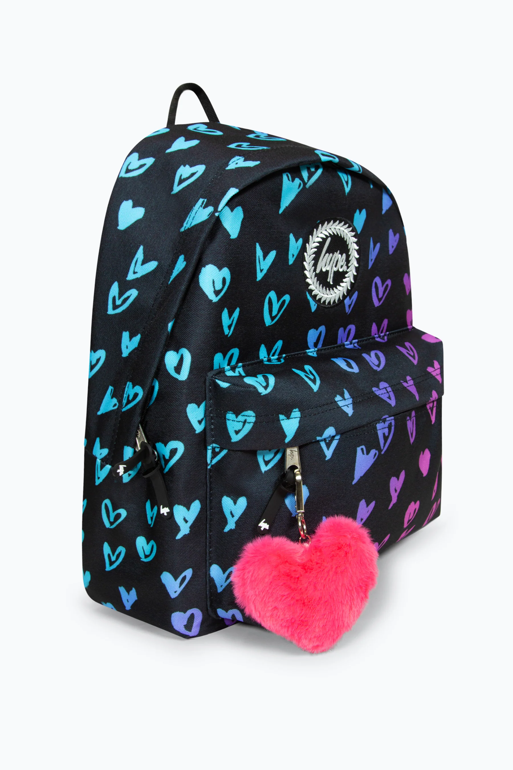 Hype Black Scribble Hearts Iconic Girls School Backpack - Image 3
